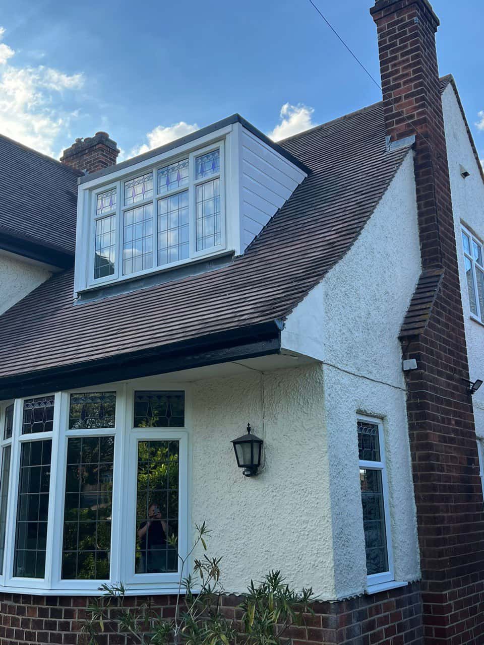 This is a photo of a dormer window which has just had some repairs carried out where the roof and the dormer meet. Works carried out by Chichester Roofing Repairs
